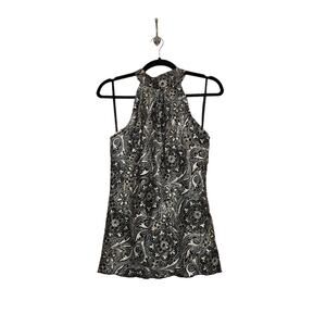 Vintage y2k USA Made Medium Halter Open Back Floral Flower Going Out Summer Top